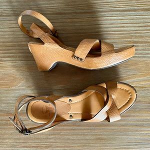 FRYE Ankle Strap Wedge Sandals Size 7